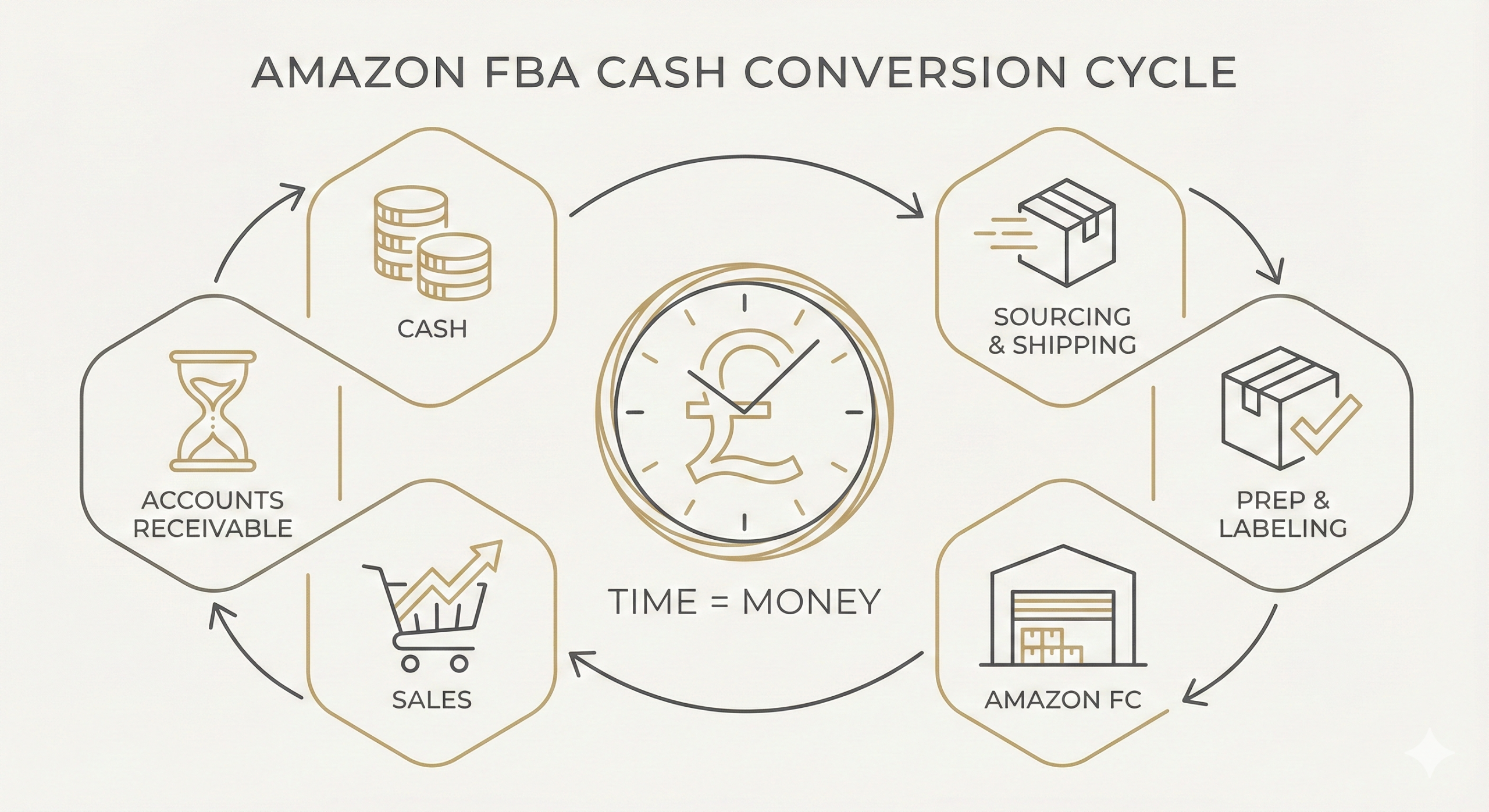 Amazon FBA cash conversion cycle diagram for inventory capital